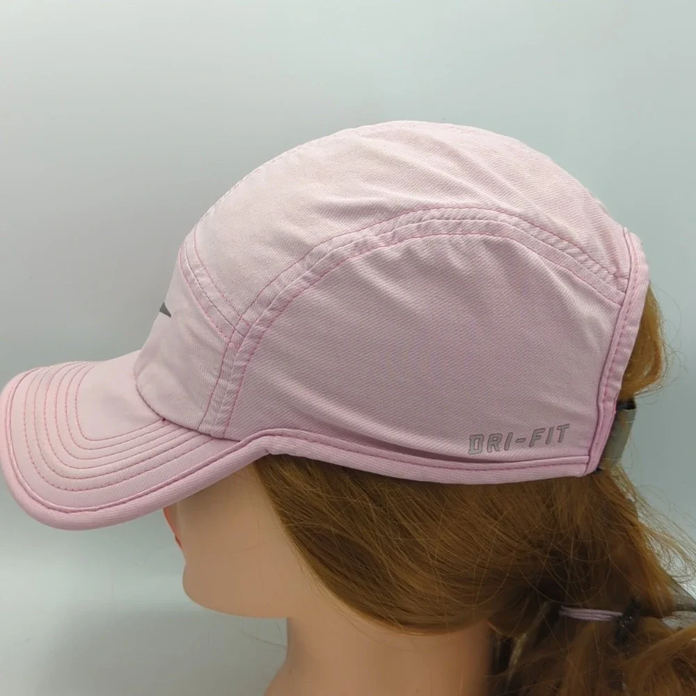 Nike AW84 5 Panel Hat Cap Pink Strap Back Adjustable Lightweight Dri-Fit *Read*